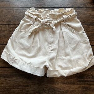 We The Free Nova Denim Paperbag Shorts Women's Plume Free People Size s